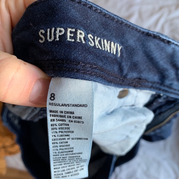 Dark Blue Skinny American Eagle Jeans - Picture 3 of 3